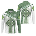 St Patrick's Day Celtic Knotwork Pattern Shamrock Golf Shirt, Polo Shirts For Men, Golf Shirts For Men