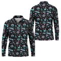 Flamingo Tropical Gradient Colors Retro Golf Shirt, Golf Tops For Men, Golf Shirts For Men