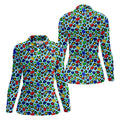 Autism Awareness Color Leopard Pattern Blue Golf Shirt, Women's Golf Tops, Ladies Golf Shirts, Ladies Golf Polos