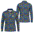 Awareness Understanding Acceptance Autism Puzzle Navy Men's Polo Shirt, Autism Awareness Shirt, Golf Shirts For Men