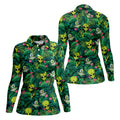 UFO and Alien Tropical Forest Hawaiian Golf Polo, Golf Tops For Women, Golfing Apparel