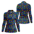 In A World Where You Can Be Anything Be Kind Autism Awareness Puzzle Pattern Navy Golf Shirt, Golf Shirt For Women