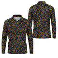 Rainbow Infinity Symbol Autism Awareness Colorful Handprint Golf Shirts For Men, Polo Shirts For Men