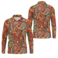 Paisley Design Golf Tops For Men, Boho Pattern Golf Shirts For Men, Polo Shirts For Men