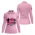 Heal Cancer Faith Pink Breast Cancer Awareness Shirt, Womens Golf Polo, Golf Shirts For Women