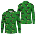 Green Witch Bubble Pattern Halloween Polo Shirt, Polo Shirts For Men, Men's Golf Shirt