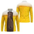 Beer Pint Illusion Pattern Hawaiian Golf Shirt, Golf Shirts For Men, Polo Shirts For Men