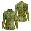 Tiki Zombie Hawaiian Golf Shirt, Hula Dancer Skull Pattern, Polo Shirts For Women