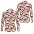 Cute Christmas Dessert Pattern Golf Tops For Men, Cartoon Character Polo Shirts For Men, Christmas Golf Shirt