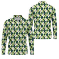Green And White Argyle Pattern Beer St Patrick's Day Golf Shirt, Golf Tops For Men, Polo For Men