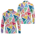 Multicolor Abstract Boob Pattern Golf Polo Shirt, Mens Golf Polo, Golf Apparel For Men