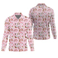 Festive Santa Pink Merry Christmas Golf Tops For Men, Christmas Golf Shirt, Men Golf Apparel
