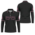 Bitches Get Stitches Breast Cancer Polo Shirt, Golf Shirts For Men, Mens Golf Apparel