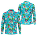 Funny Weightlifting Flamingo Tropical Hawaiian Golf Shirt, Mens Golf Polo, Printed Golf Shirts