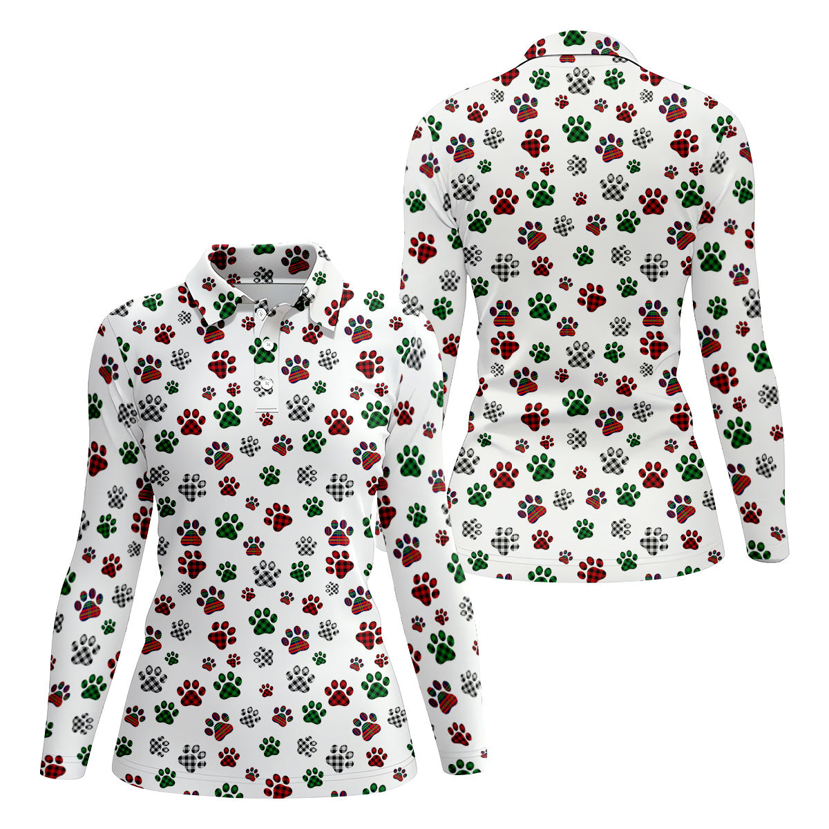A Heartbeat At My Feet Paw Print Polo Shirt Dog Lover Gift, Ladies Golf Shirts, Golf Gifts For Women