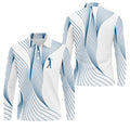 Geometric Line Wavy Line Blue And White Golf Shirts For Men, Men's Golf Shirt, Polo Shirts For Men