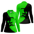 Green Witch Silhouette Halloween Golf Shirt, Halloween Shirt For Women, Women's Halloween Apparel