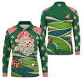 Christmas Winking Santa Golf Polo Shirt, Christmas Golf Shirt, Mens Golf Apparel