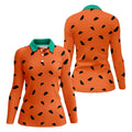 Watermelon Slice Golf Top, Orange Summer Design, Golf Shirts For Women