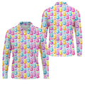 Easter Bunny Jelly Effect Seamless Pattern Golf Shirts For Men, Men's Funny Golf Shirts, Polo Shirts For Men