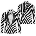 Zebra Pattern Funny Costume Hawaiian Golf Shirt, Polo Shirts For Men, Golf Shirts For Men