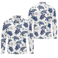 Sea Turtle, Starfish, Seashells and Coral Reef Art Hawaiian Golf Polo, Golf Tops For Men, Golfing Apparel
