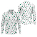 Stick Figure Golf Pose St Patrick's Day Shamrock White Golf Shirt, Polo Shirts For Men, Golf Shirts For Men