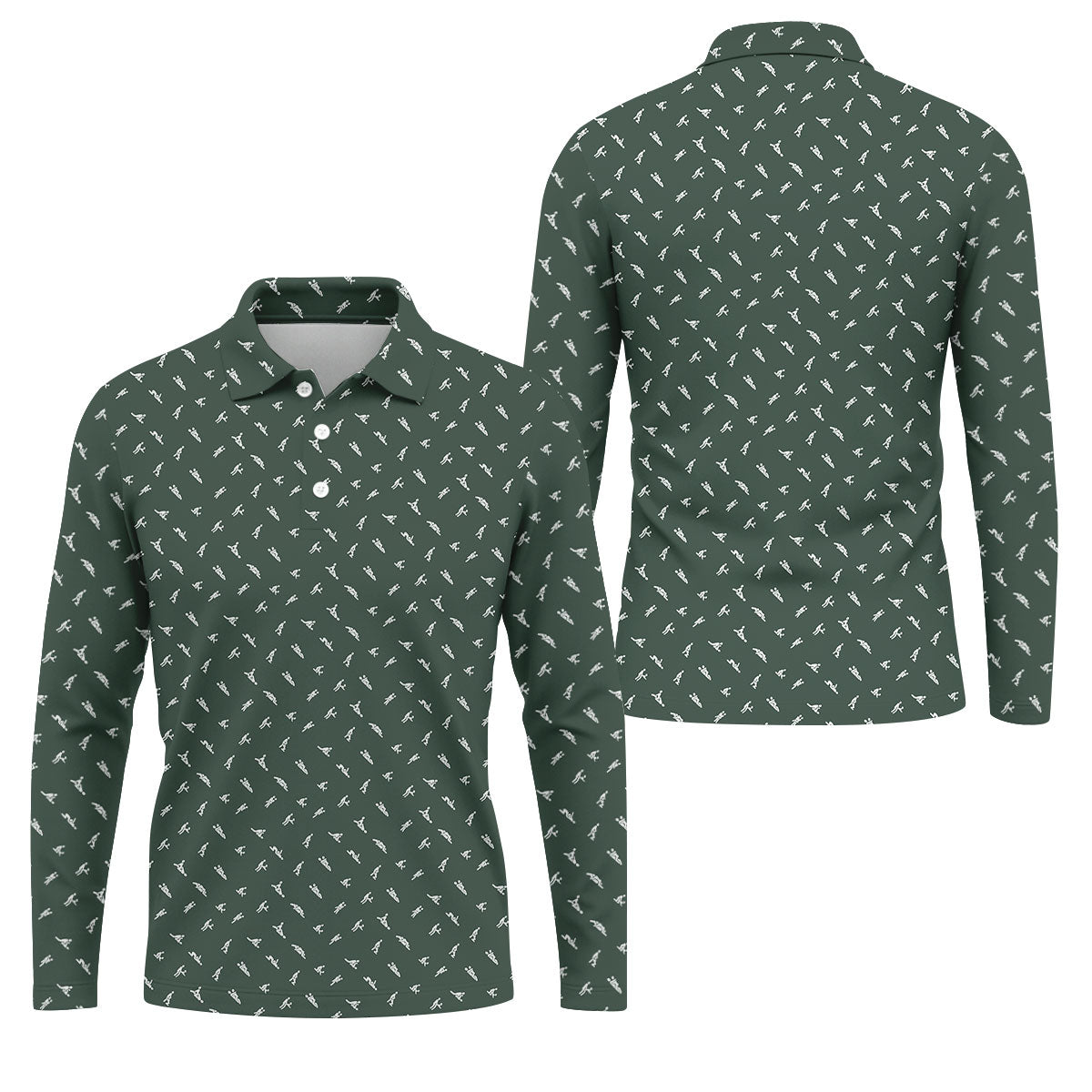 Naughty Position Dark Green Fun Golf Shirts For Men, Valentines Golf Gift, Polo Shirts For Men, Golf Gift For Men