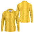 Realistic Sweet Corn Cob Print Design Hawaiian Golf Shirt, Golf Shirts For Men, Polo Shirts For Men