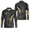 Australian Coat Of Arms Black And Gold Gradient Golf Tops For Men, Polo Shirts For Men