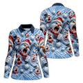 Christmas Screaming Snowman Polo Shirt, Christmas Golf Shirt For Women, Golf Apparel