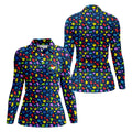 Awareness Understanding Acceptance Autism Navy Golf Shirt For Women, Ladies Golf Polos