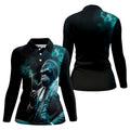 Gorilla Executive Midnight Smoke Hawaiian Golf Shirt, Women's Golf Tops, Ladies Golf Shirts