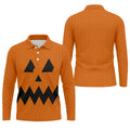 Halloween Jack O Lantern Golf Shirt, Men's Golf Shirt, Hawaiian Golf Shirt