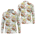 Surfing Santa Hawaiian Golf Shirt, Fun Men's Golf Polos, Christmas Golf Shirt, Golf Gift For Men