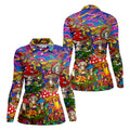 Psychedelic Mushroom Forest Fantasy Golf Polo, Women's Golf Polo, Printed Golf Shirt