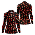 Sassy Red Lips Golf Shirt, Funny Valentine Pattern Design, Women’s Golf Polo