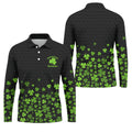 Shenanigans Coordinator Golf Ball Pattern St Patrick Day Black Golf Shirt, Golf Tops For Men, Golf Shirts For Men