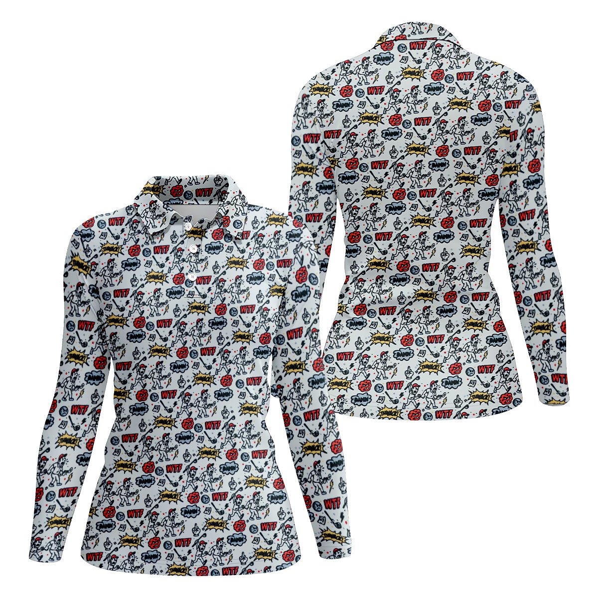 Tropical Beach Golf Paradise Polo Shirt, Ladies Golf Tops, Women's Golf Apparel