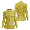 Cute Yellow Rubber Duck Pattern Golf Shirt, Hawaiian Golf Shirt, Golf Tops For Women, Printed Golf Shirt