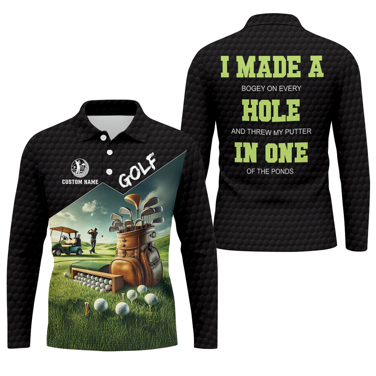 I Made A Bogey On Every Hole Golf  Polo Shirt, Funny Mens Golf Polo, Golf Apparel For Men