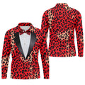 Red Leopard Funny Costume Hawaiian Golf Shirt, Polo Shirts For Men, Golf Shirts For Men