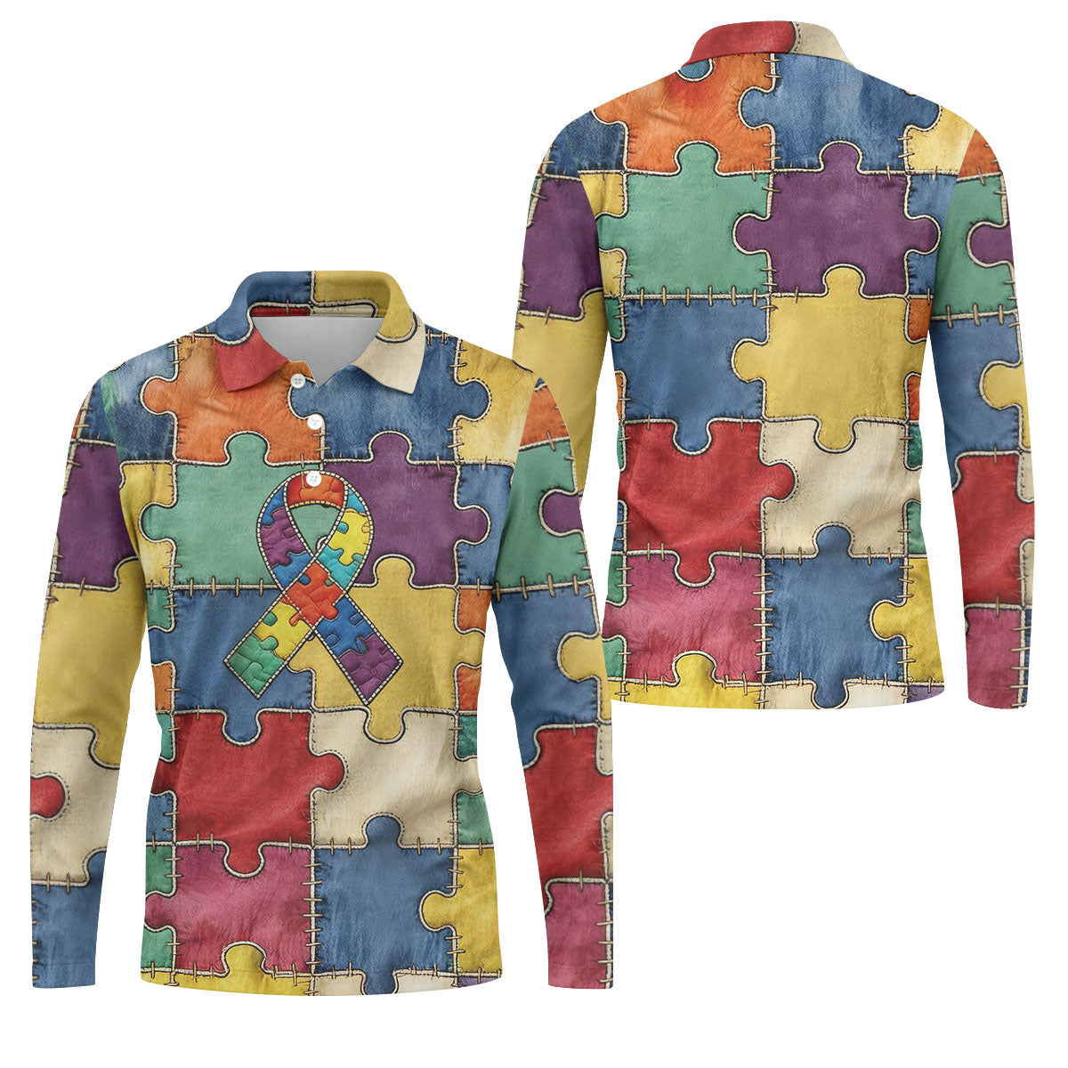 Men's Autism Awareness Print Short Sleeves t-shirt, Autism Awareness Shirt, Autistic Gifts For Adults