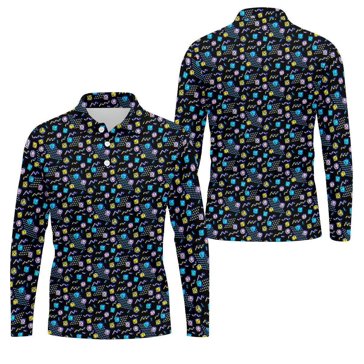 90s Dice Memphis Style Black Golf Shirt, Cute Golf Shirt, Polo Shirts For Men, Golf Shirts For Men
