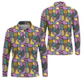 Halloween Patchwork Pattern Golf Polo Shirt, Men's Golf Shirt, Hawaiian Golf Shirt