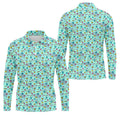 90s Dice Memphis Style Light Mint Green Cute Golf Shirt, Polo Shirts For Men, Golf Shirts For Men