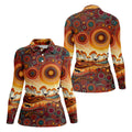 Australian Aboriginal Colourful Art Women's Golf Tops, Australia Kangaroo Ladies Golf Shirts
