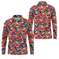 Tropical Corgi Floral Pattern Hawaiian Golf Polo, Golf Tops For Men, Golfing Apparel