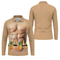 Funny Muscle Man Pineapple Beer Hawaiian Golf Shirt, Polo Shirts For Men, Golfing Apparel
