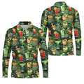 Tropical Cocktail Coconut And Palm Leaf Golf Polo, Hawaiian Golf Shirt, Mens Golf Apparel